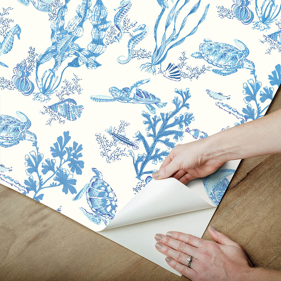 azure-garparilla-peel-and-stick-wallpaper-york-wallcoverings-scs6057 - York Wallcoverings Wallpaper