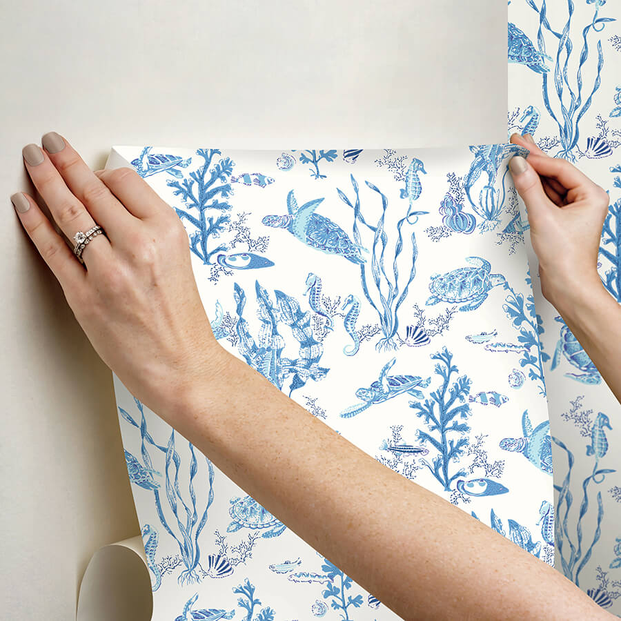 azure-garparilla-peel-and-stick-wallpaper-york-wallcoverings-scs6057 - York Wallcoverings Wallpaper