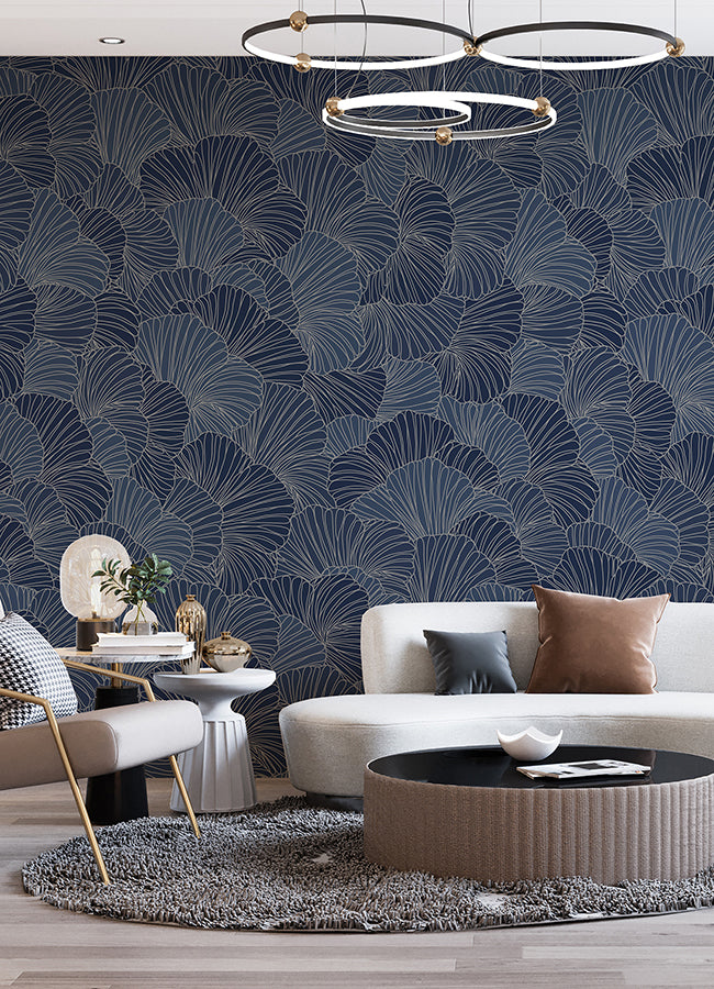 petals-royal-blue-wall-mural-york-wallcoverings-astm5049 - York Wallcoverings Wallpaper