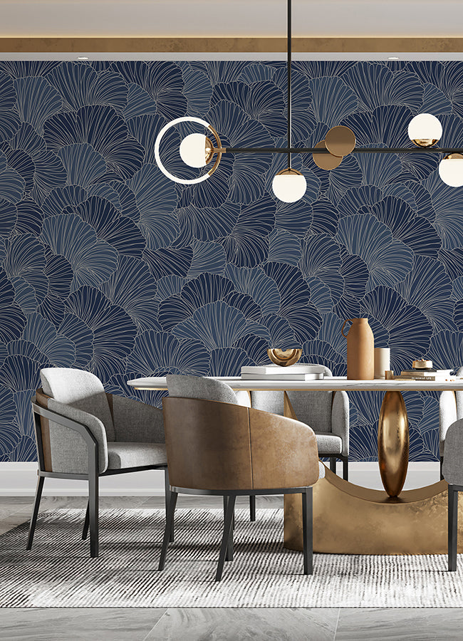 petals-royal-blue-wall-mural-york-wallcoverings-astm5049 - York Wallcoverings Wallpaper