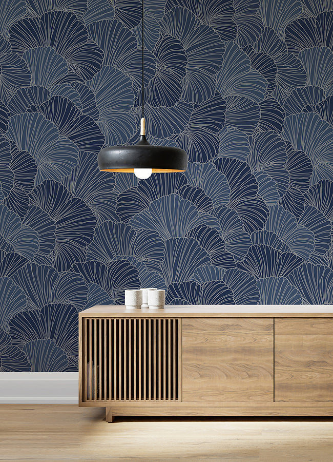 petals-royal-blue-wall-mural-york-wallcoverings-astm5049 - York Wallcoverings Wallpaper
