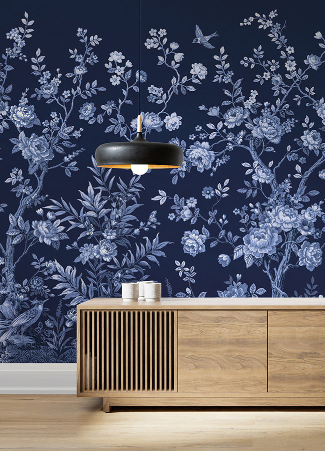 twilight-chinoiserie-midnight-blue-wall-mural-york-wallcoverings-astm5058 - York Wallcoverings Wallpaper