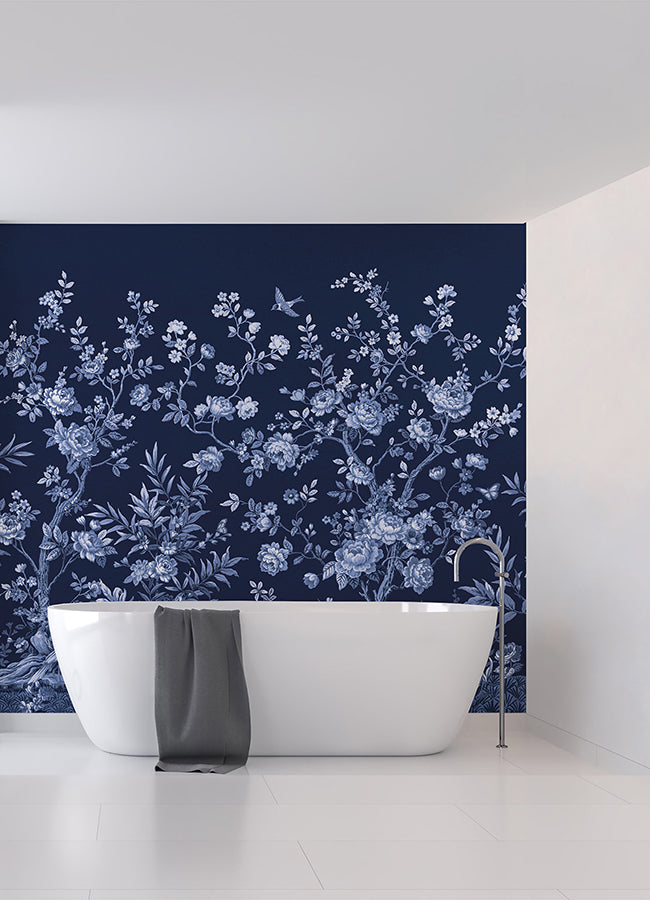 twilight-chinoiserie-midnight-blue-wall-mural-york-wallcoverings-astm5058 - York Wallcoverings Wallpaper