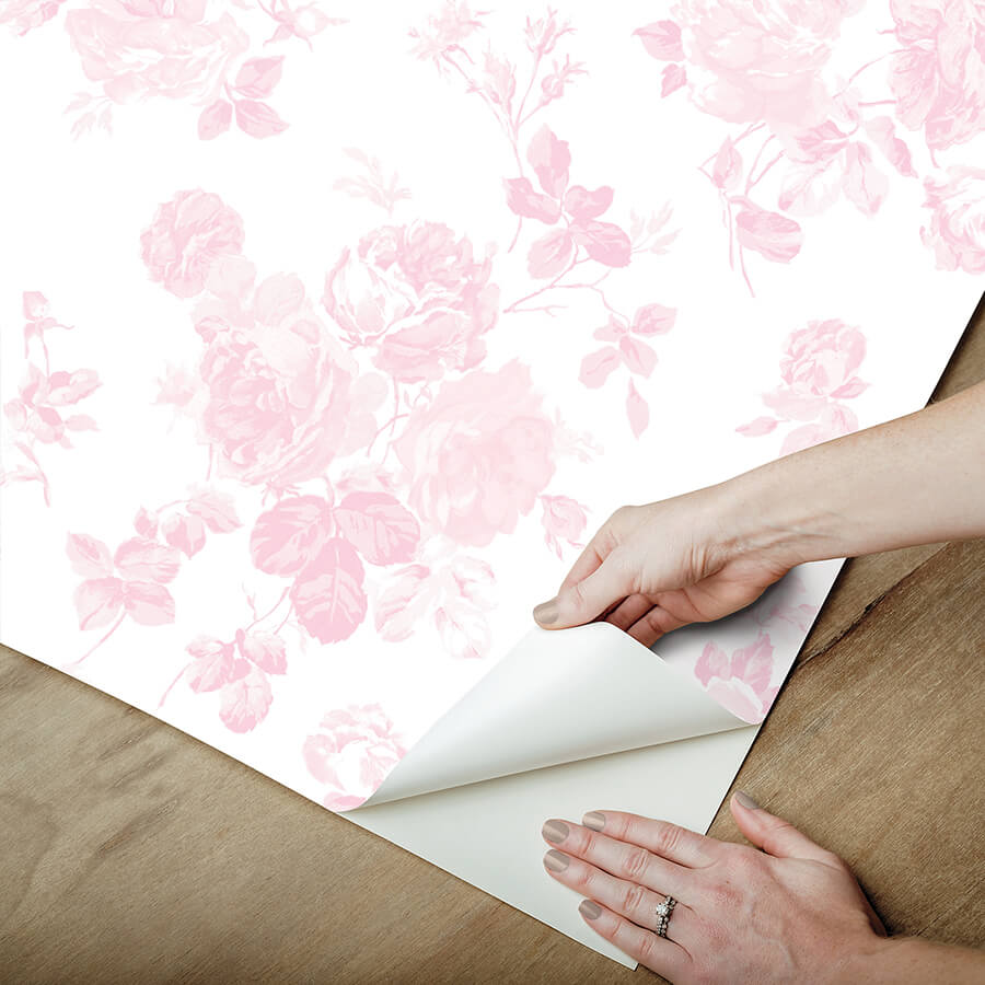 faded-primrose-everblooming-rosettes-peel-and-stick-wallpaper-york-wallcoverings-lfs5016 - York Wallcoverings Wallpaper