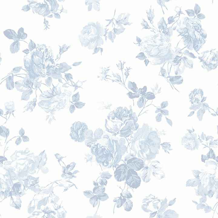 Everblooming Rosettes Blue Bella Ribbon - York Wallcoverings - LFS5017 - York Wallcoverings Wallpaper