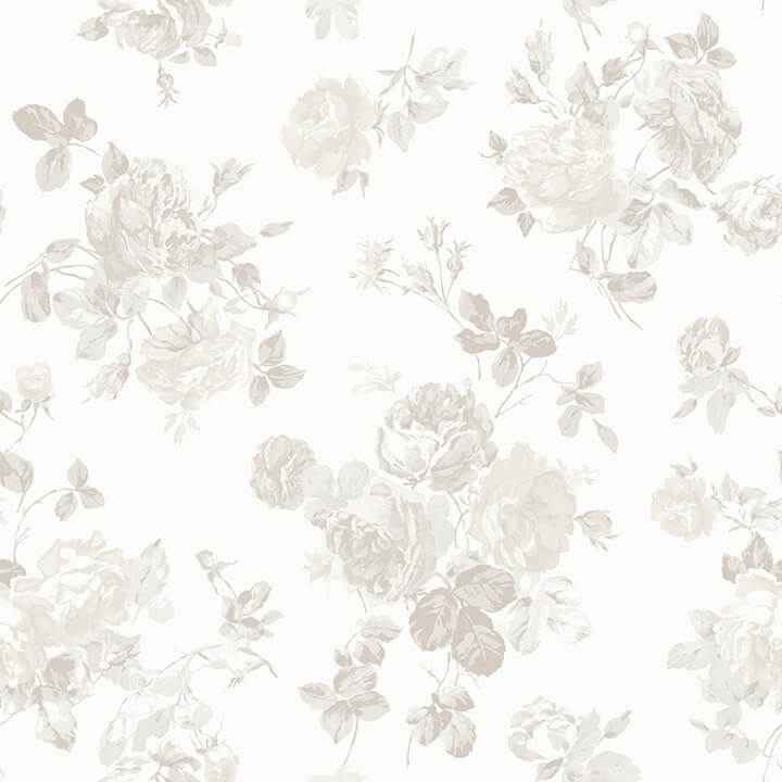Everblooming Rosettes Dove Peel & Stick - York Wallcoverings - LFS5019 - York Wallcoverings Wallpaper
