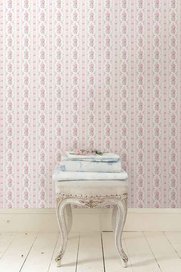 Pink Parfait Dreamy Days Peel and Stick Wallpaper - York Wallcoverings - LFS6111 - York Wallcoverings Wallpaper