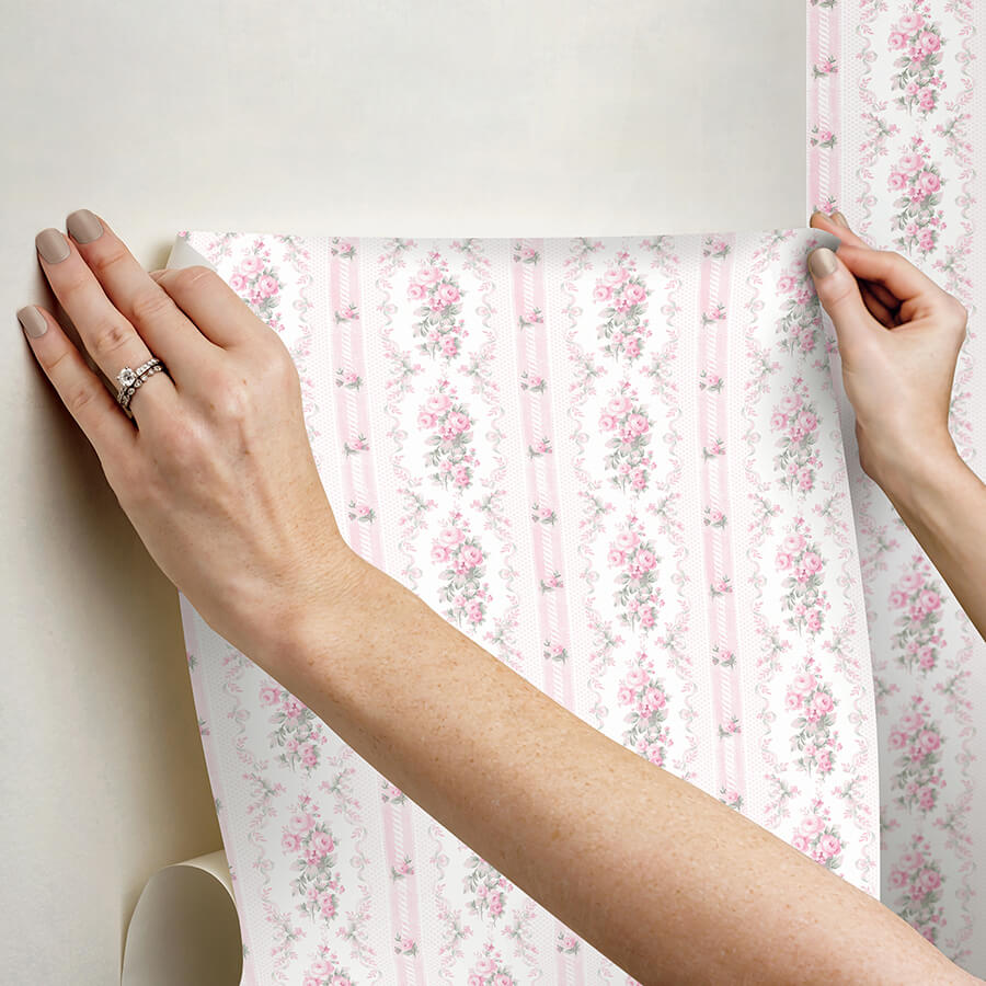 pink-parfait-dreamy-days-peel-and-stick-wallpaper-york-wallcoverings-lfs6111 - York Wallcoverings Wallpaper