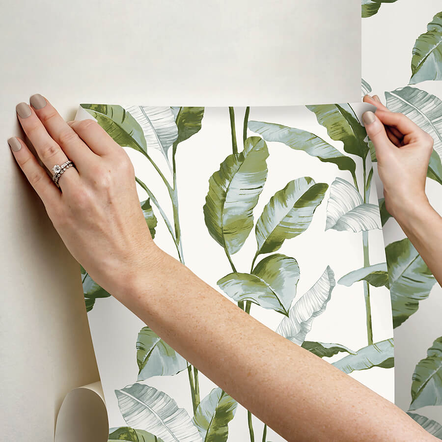 green-banana-leaf-peel-and-stick-wallpaper-york-wallcoverings-nus4903 - York Wallcoverings Wallpaper