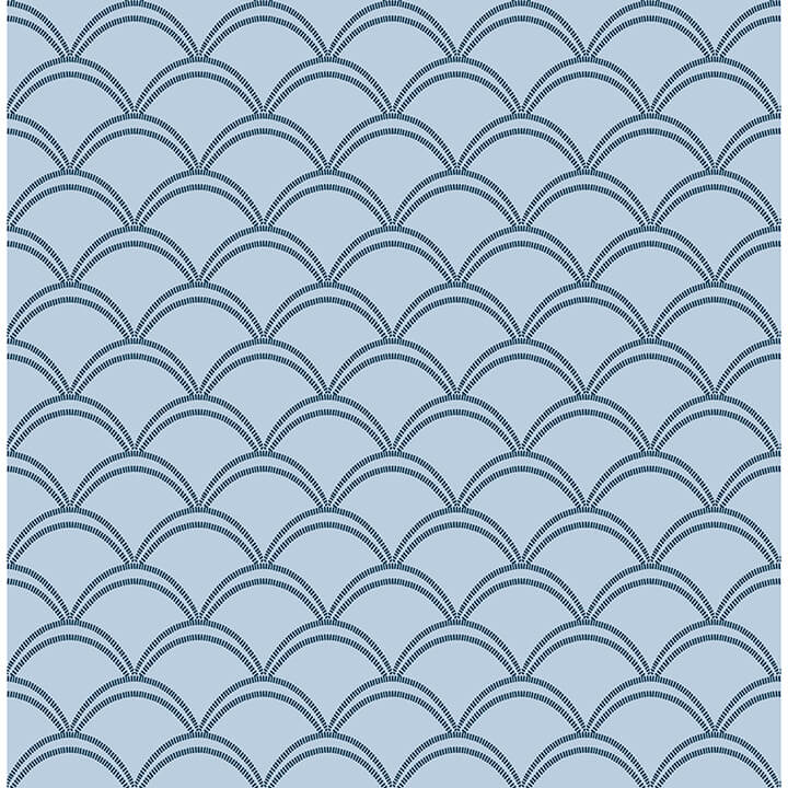 blue-deco-wave-peel-and-stick-wallpaper-york-wallcoverings-nus4908 - York Wallcoverings Wallpaper