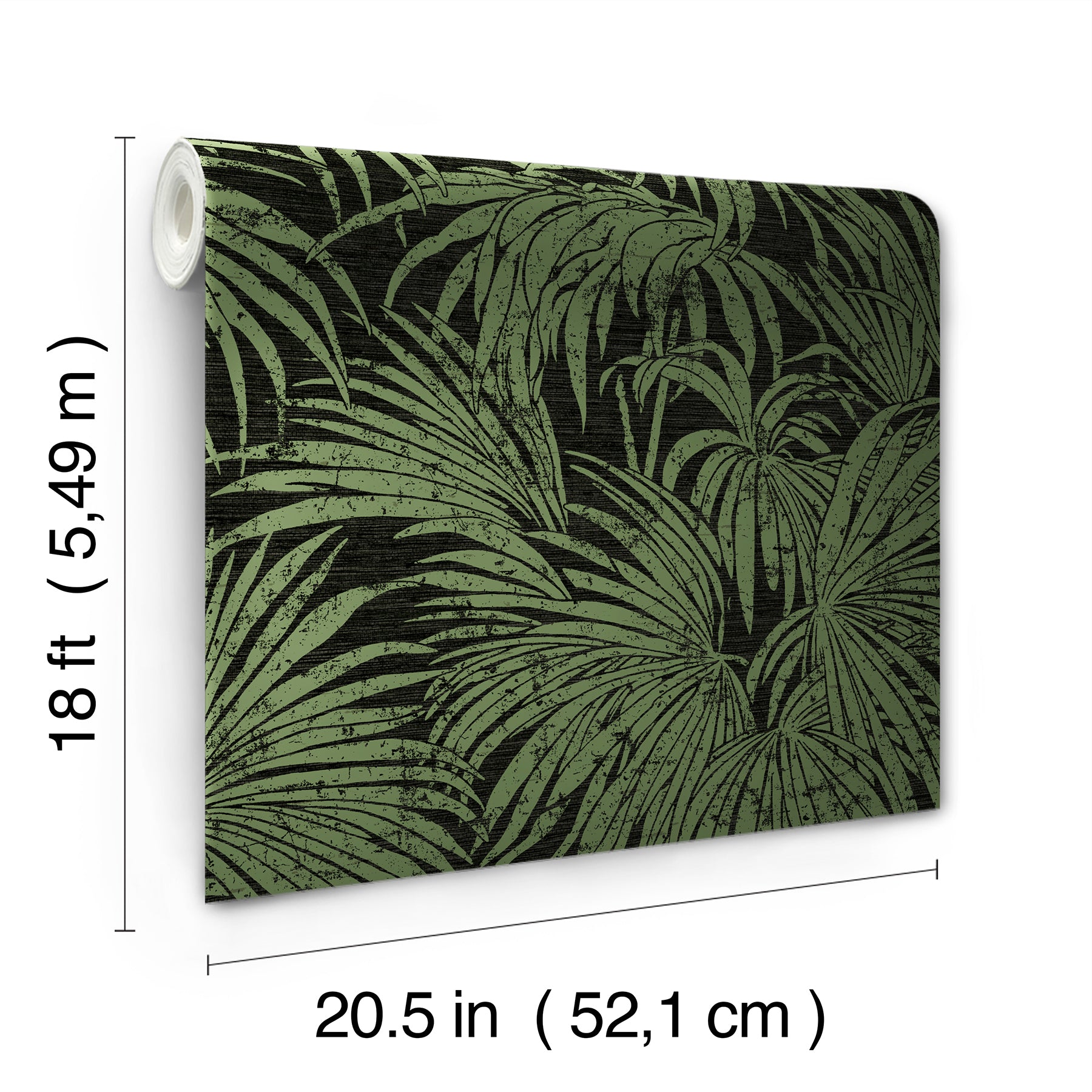 black-green-cassava-palm-peel-and-stick-wallpaper-york-wallcoverings-ess6018 - York Wallcoverings Wallpaper