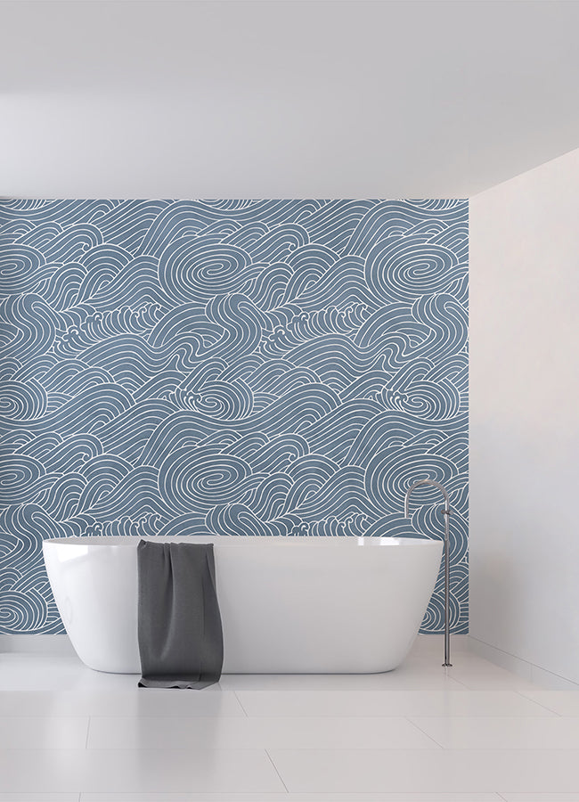waves-ocean-blue-wall-mural-york-wallcoverings-astm5041 - York Wallcoverings Wallpaper