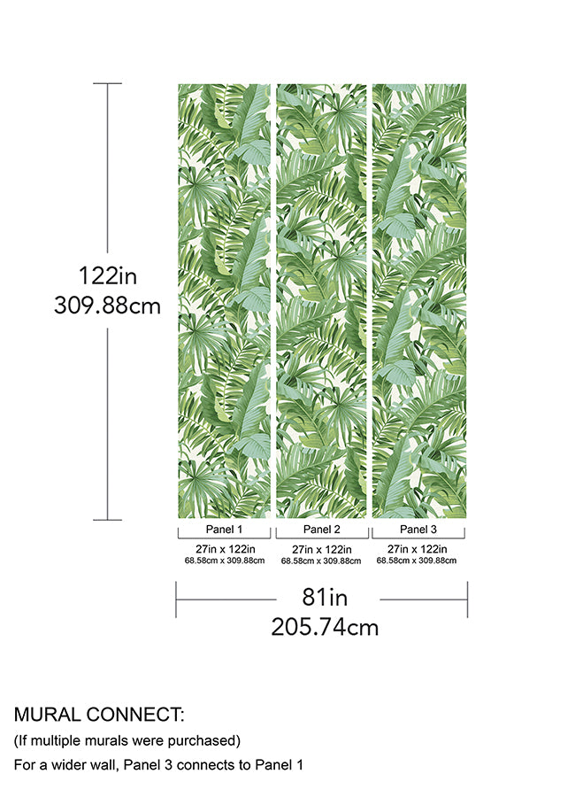 tropical-palm-leaf-green-wall-mural-york-wallcoverings-astm5047 - York Wallcoverings Wallpaper