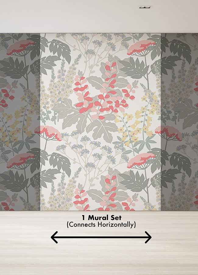 Pink Paradise Pink Dove Grey Wall Mural - York Wallcoverings - ASTM5048 - York Wallcoverings Wallpaper
