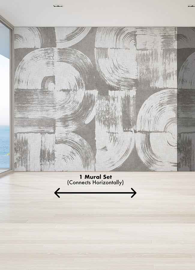 Brushstrokes Dove Grey Wall Mural - York Wallcoverings - ASTM5051 - York Wallcoverings Wallpaper