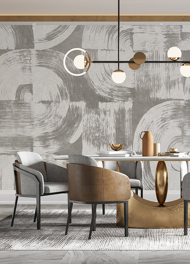 brushstrokes-dove-grey-wall-mural-york-wallcoverings-astm5051 - York Wallcoverings Wallpaper