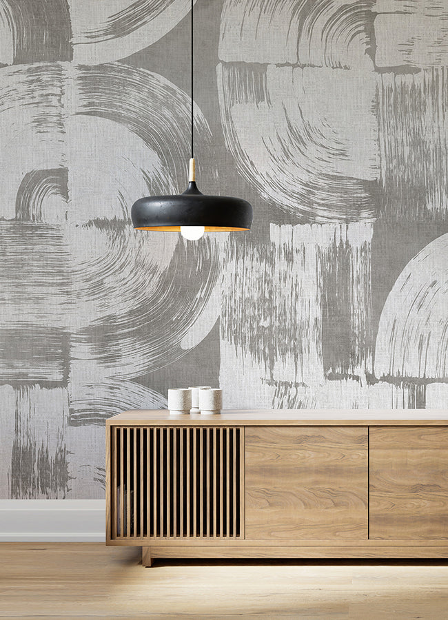 brushstrokes-dove-grey-wall-mural-york-wallcoverings-astm5051 - York Wallcoverings Wallpaper