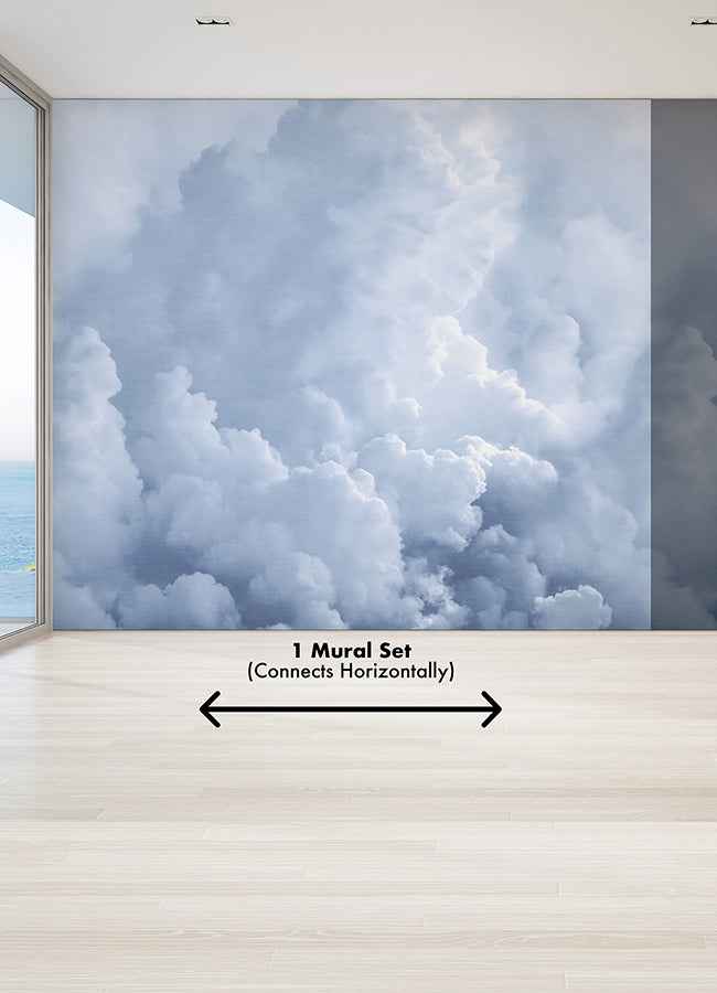 In The Clouds Sky Blue Wall Mural - York Wallcoverings - ASTM5053 - York Wallcoverings Wallpaper