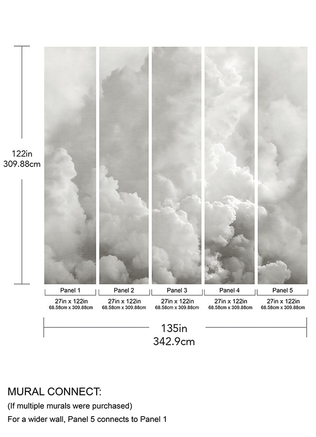 in-the-clouds-dove-grey-wall-mural-york-wallcoverings-astm5054 - York Wallcoverings Wallpaper