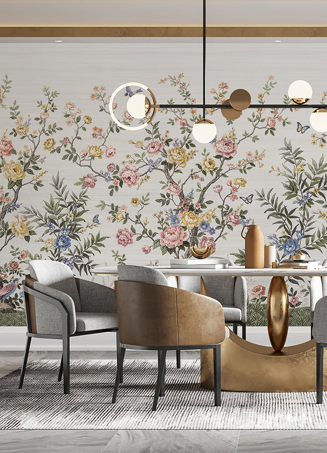 spring-chinoiserie-soft-white-wall-mural-york-wallcoverings-astm5055 - York Wallcoverings Wallpaper