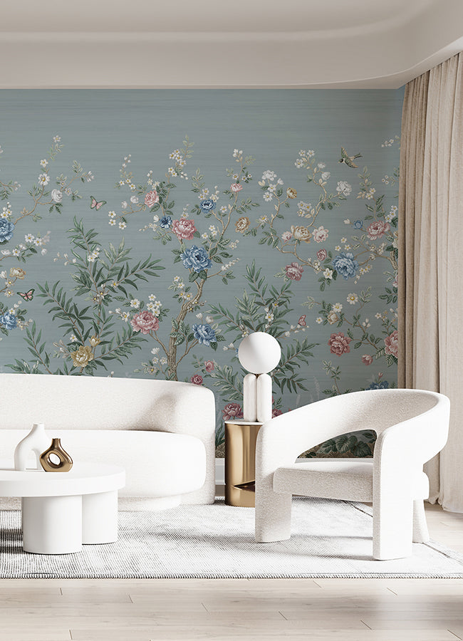 winter-chinoiserie-robins-egg-blue-wall-mural-york-wallcoverings-astm5057 - York Wallcoverings Wallpaper