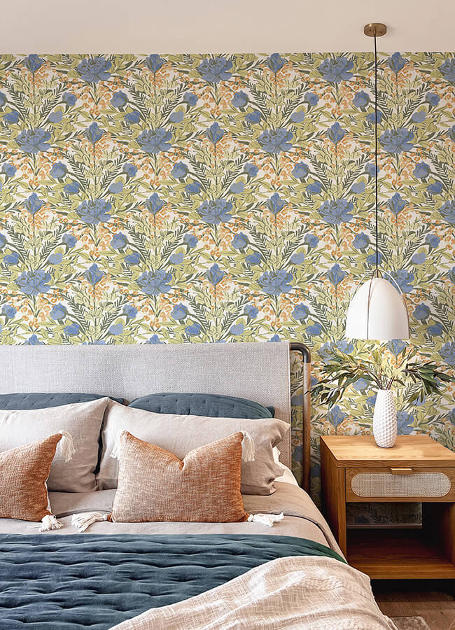 bright-multi-moody-june-blooms-peel-and-stick-wallpaper-york-wallcoverings-bds6077 - York Wallcoverings Wallpaper