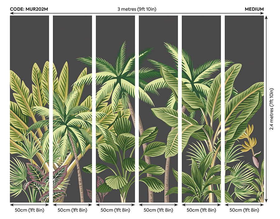 verdant-tropical-palm-trees-wall-mural-york-wallcoverings-mur202m - York Wallcoverings Wallpaper