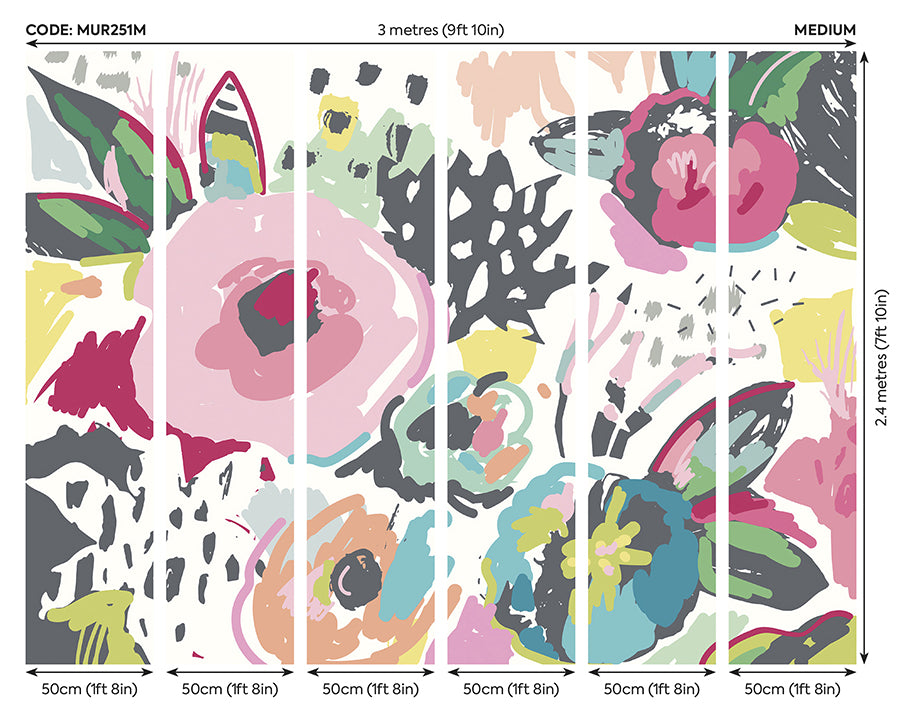 vibrant-abstract-floral-wall-mural-york-wallcoverings-mur251m - York Wallcoverings Wallpaper