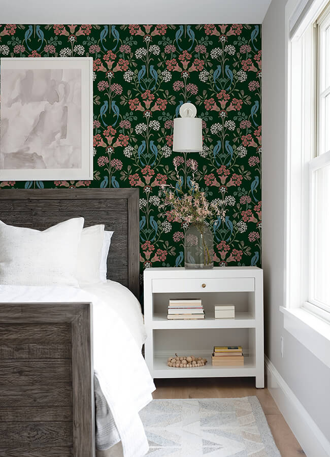 green-multi-meadow-song-peel-and-stick-wallpaper-york-wallcoverings-nus6093 - York Wallcoverings Wallpaper