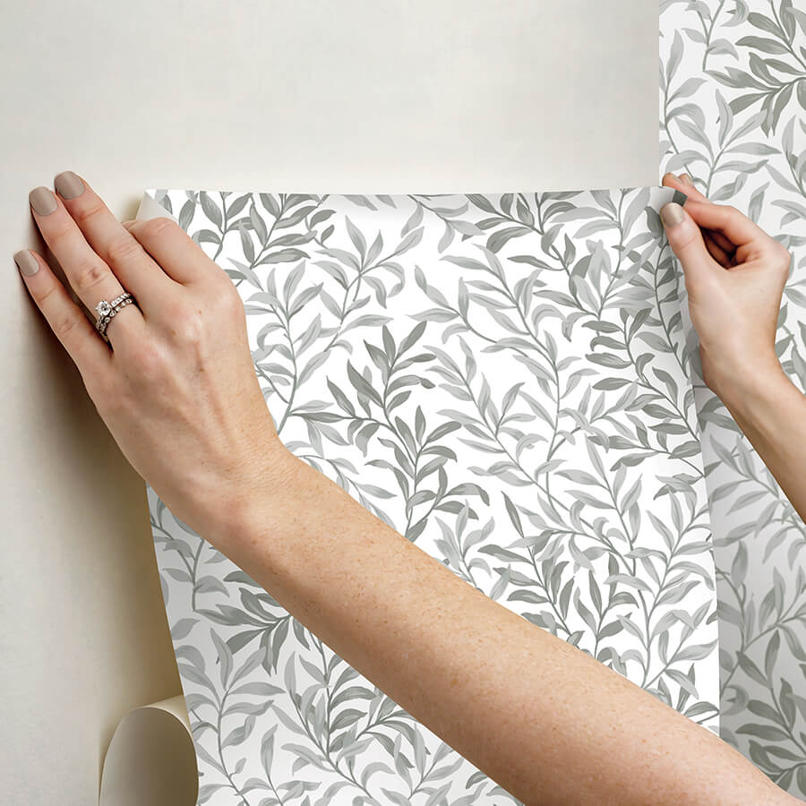 sea-salt-grey-terrace-vines-peel-and-stick-wallpaper-york-wallcoverings-nus6099 - York Wallcoverings Wallpaper