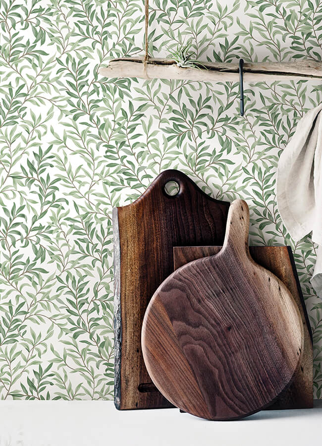herb-green-terrace-vines-peel-and-stick-wallpaper-york-wallcoverings-nus6101 - York Wallcoverings Wallpaper