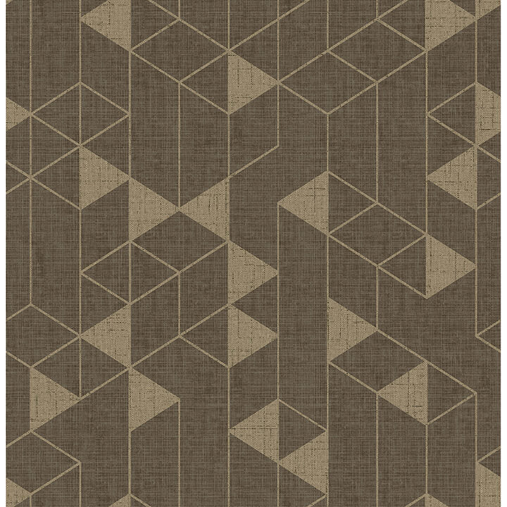 fairbank-chocolate-linen-geometric-wallpaper-york-wallcoverings-4034-26773 - York Wallpaper Wallpaper