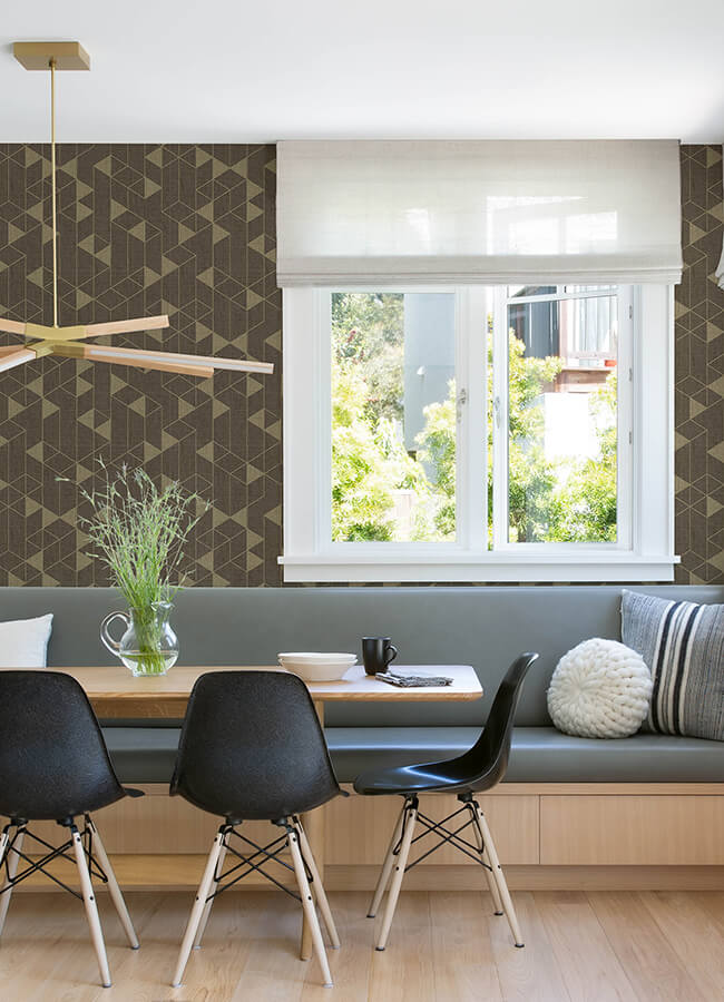 fairbank-chocolate-linen-geometric-wallpaper-york-wallcoverings-4034-26773 - York Wallpaper Wallpaper