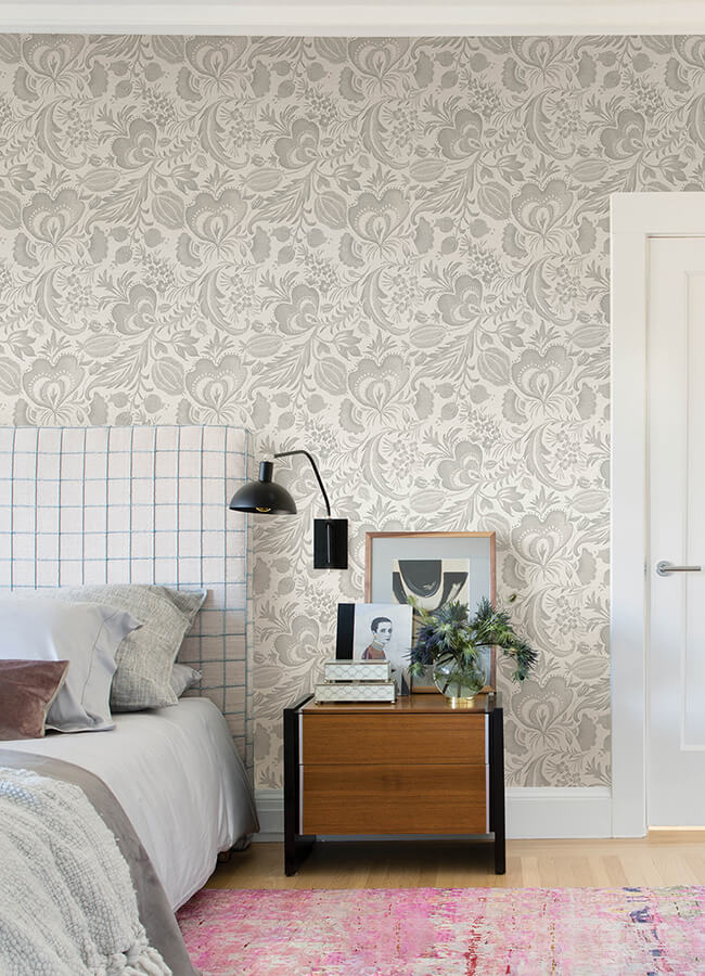culver-grey-jacobean-wallpaper-york-wallcoverings-4034-26780 - York Wallcoverings Wallpaper