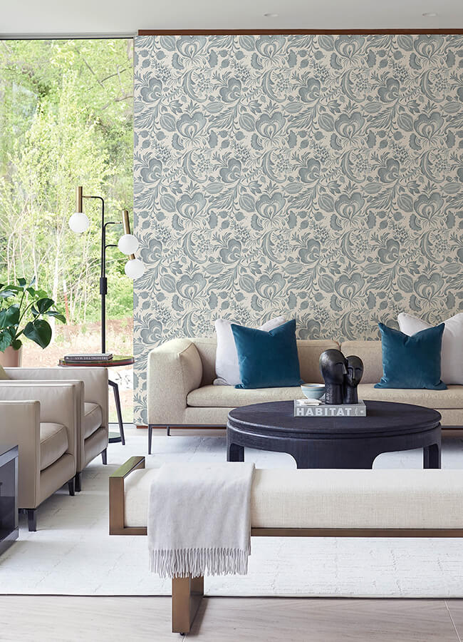 culver-slate-jacobean-wallpaper-york-wallcoverings-4034-26781 - York Wallpaper Wallpaper