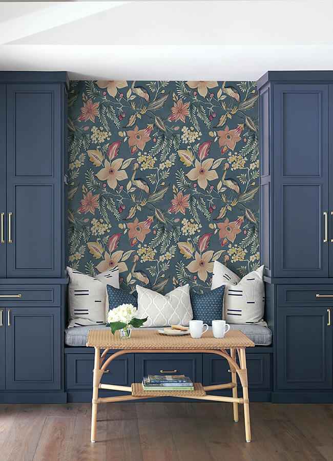 crestwood-blue-crowned-crane-wallpaper-york-wallcoverings-4034-26790 - York Wallcoverings Wallpaper