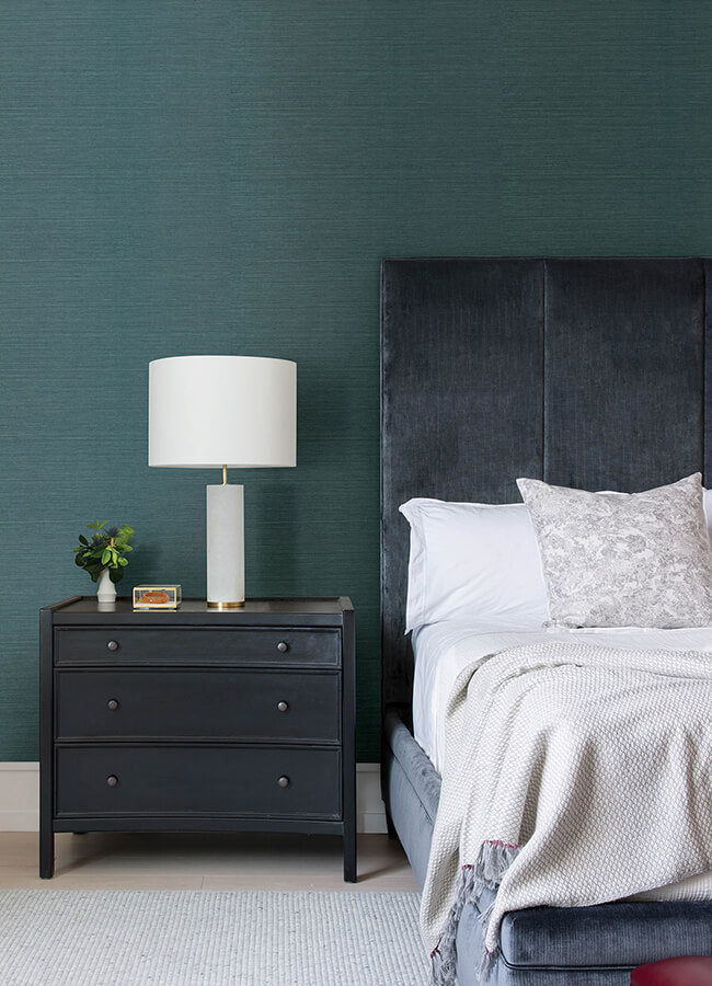colcord-teal-sisal-grasscloth-wallpaper-york-wallcoverings-4034-72101 - York Wallpaper Wallpaper