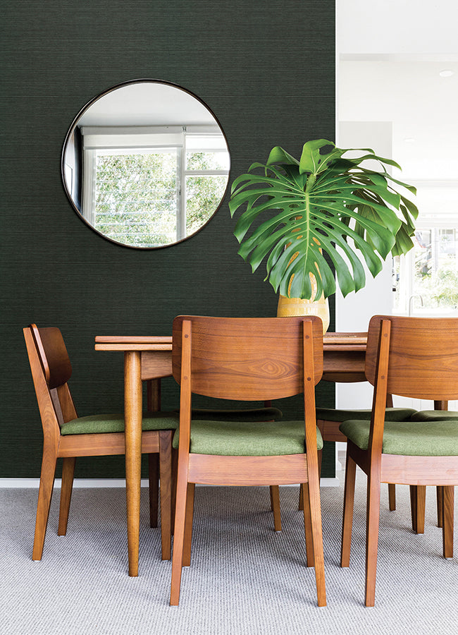 colcord-dark-green-sisal-grasscloth-wallpaper-york-wallcoverings-4034-72105 - York Wallpaper Wallpaper