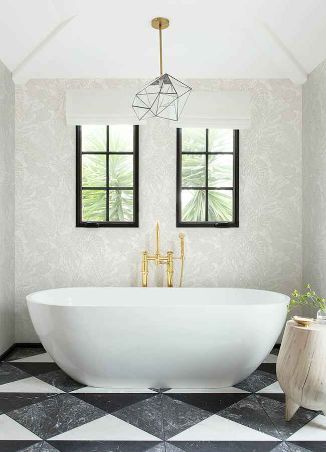 brentwood-bone-palm-leaves-wallpaper-york-wallcoverings-4034-72118 - York Wallcoverings Wallpaper