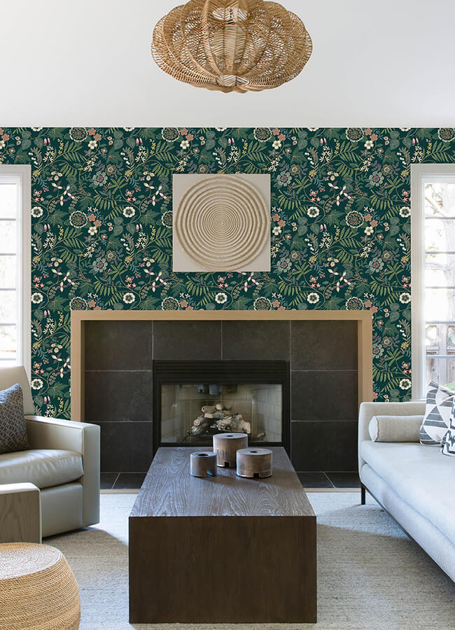 marilyn-green-floral-trail-wallpaper-york-wallcoverings-4034-72139 - York Wallpaper Wallpaper