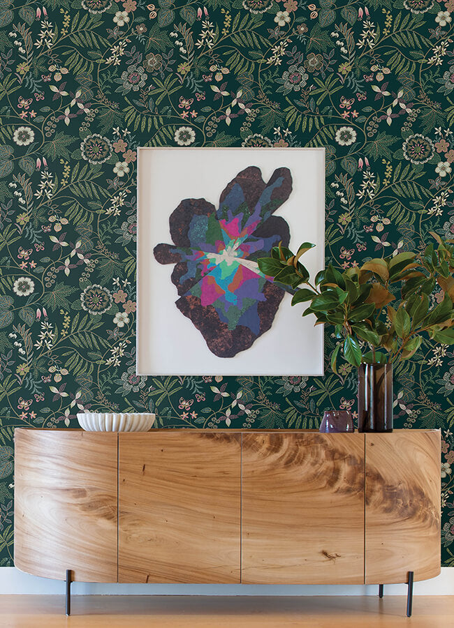 marilyn-green-floral-trail-wallpaper-york-wallcoverings-4034-72139 - York Wallpaper Wallpaper