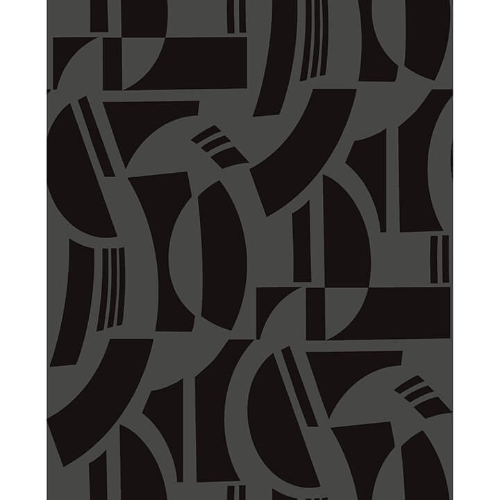 carter-black-geometric-flock-wallpaper-york-wallcoverings-4034-87379 - York Wallcoverings Wallpaper