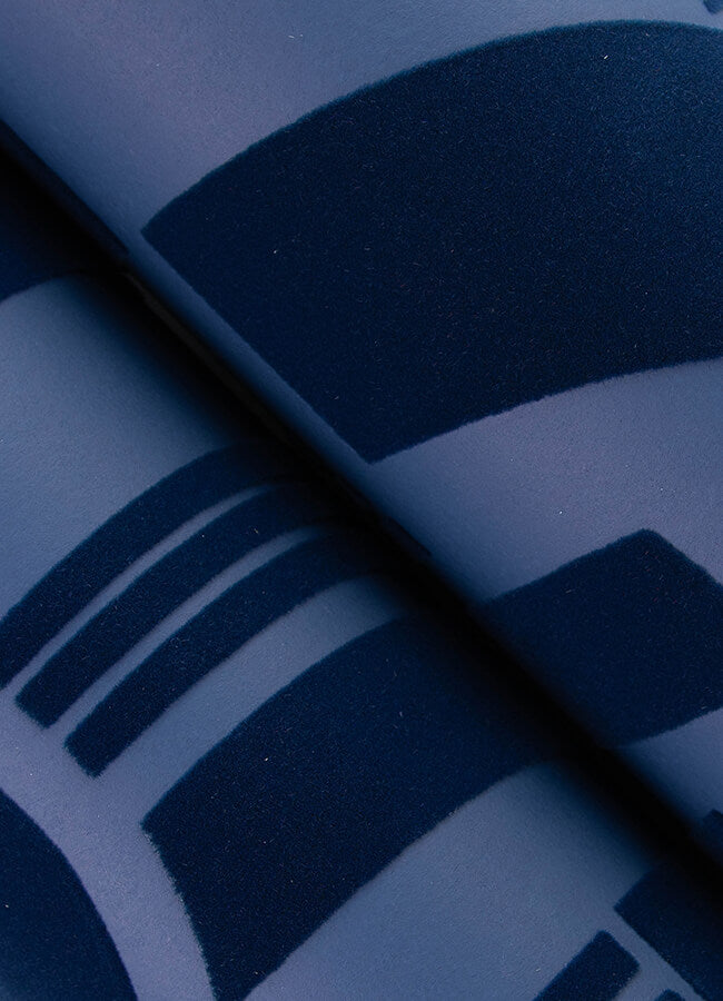 carter-indigo-geometric-flock-wallpaper-york-wallcoverings-4034-87381 - York Wallcoverings Wallpaper
