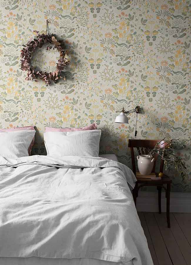 Groh Apricot Floral Wallpaper - York Wallcoverings - 4143-22003 - York Wallcoverings Papel pintado