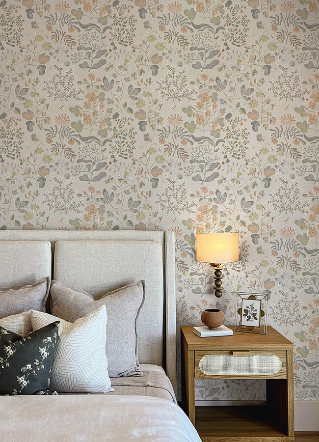 groh-neutral-floral-wallpaper-york-wallcoverings-4143-22004 - York Wallcoverings Wallpaper