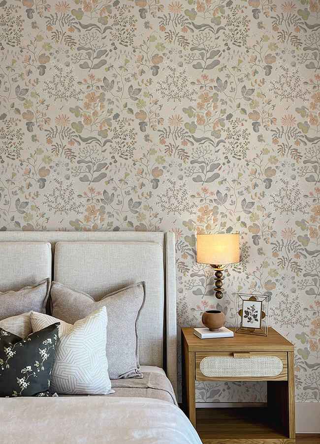 Groh Neutral Floral Wallpaper - York Wallcoverings - 4143-22004 - York Wallcoverings Wallpaper