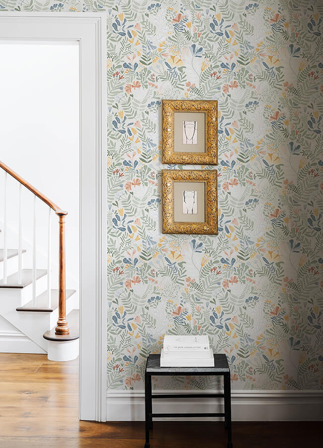brittsommar-seafoam-woodland-floral-wallpaper-york-wallcoverings-4143-22005 - York Wallcoverings Wallpaper