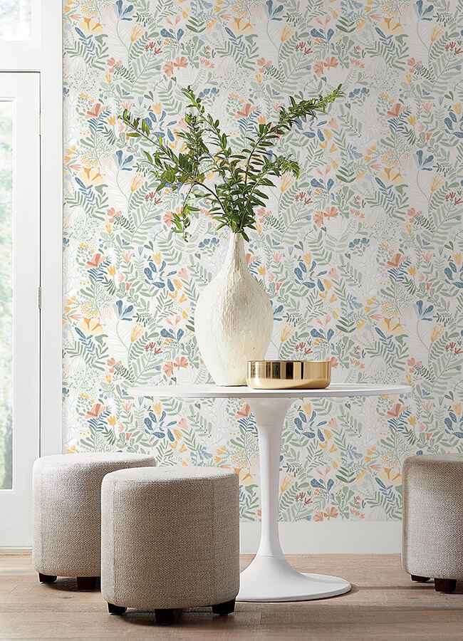 Brittsommar Seafoam Woodland Floral Wallpaper - York Wallcoverings - 4143-22005 - York Wallcoverings Wallpaper