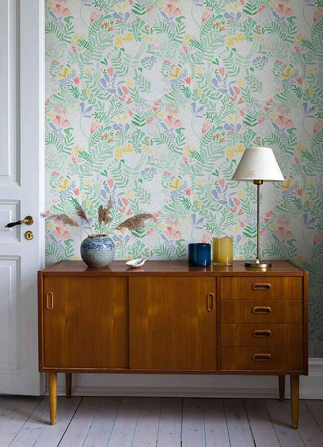 Brittsommar Light Green Woodland Floral Wallpaper - York Wallcoverings - 4143-22007 - York Wallcoverings Wallpaper