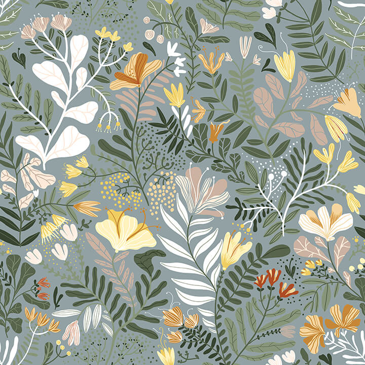 brittsommar-slate-woodland-floral-wallpaper-york-wallcoverings-4143-22008 - York Wallcoverings Wallpaper